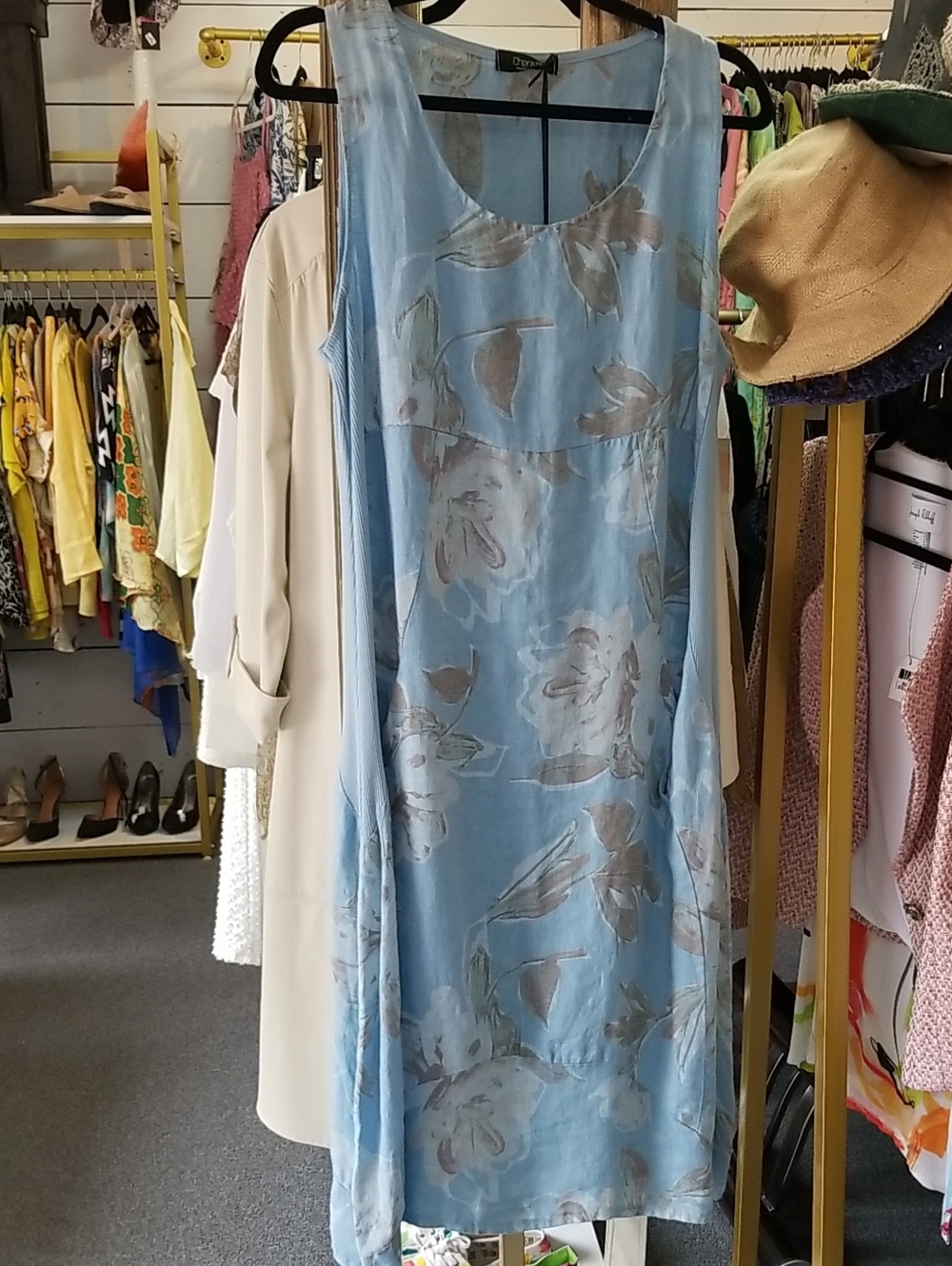 Cherish Light Blue Floral Sleeveless Dress
